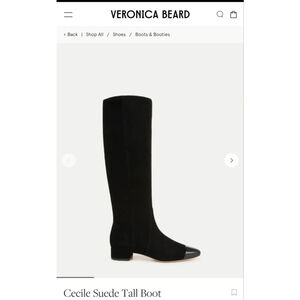 Women's Veronica Beard Cecile Suede Tall Boots in Black, Size 9